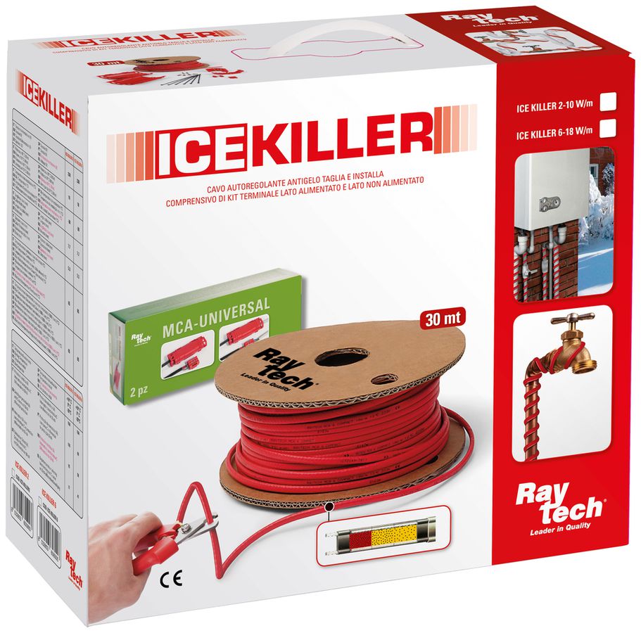 Kit câble chauffant Raytech 30m, 10W/m 10°C