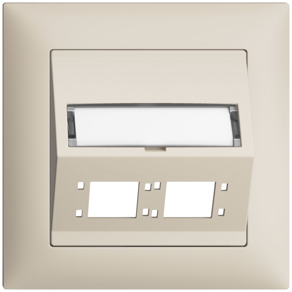 Kit montage ENC EDIZIOdue FMI sortie oblique 2×R&M cat.6A/LC spécial, crema