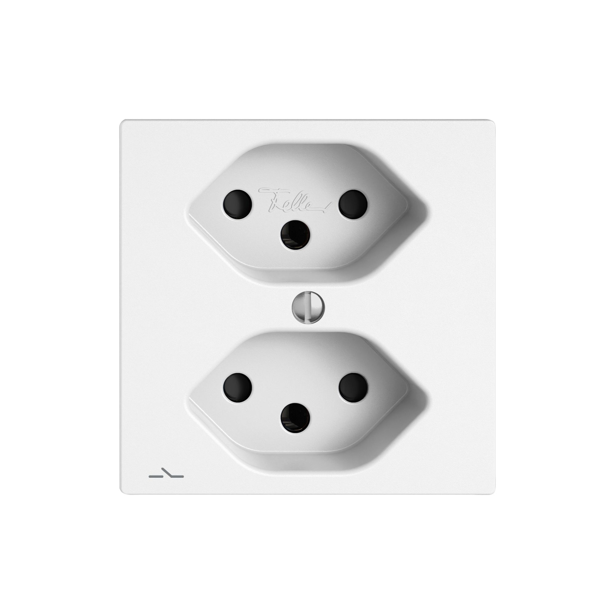 Steckdose EDIZIO.liv SNAPFIX® 2×T13 1×S mit Shutter ws