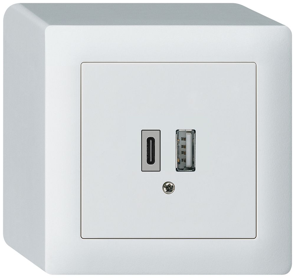 Prise de charge USB AP kallysto 18W PD 1×type A 1×type C blanc