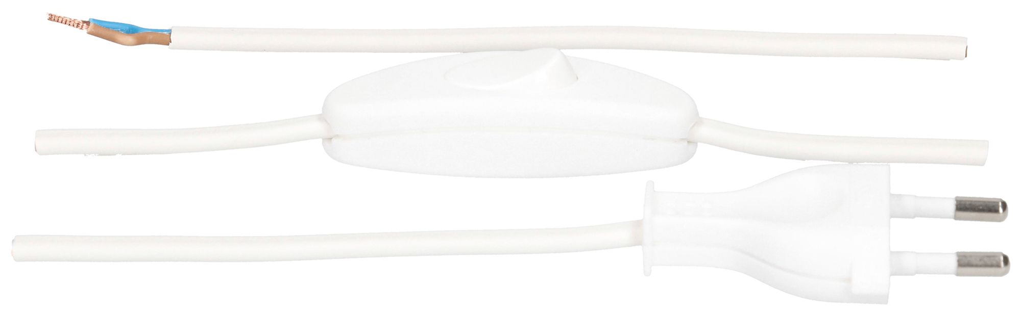 Anschlusskabel MH PVC 2.5A 230V 2×0.75mm² Typ 26-frei mit Schalter 2m ws