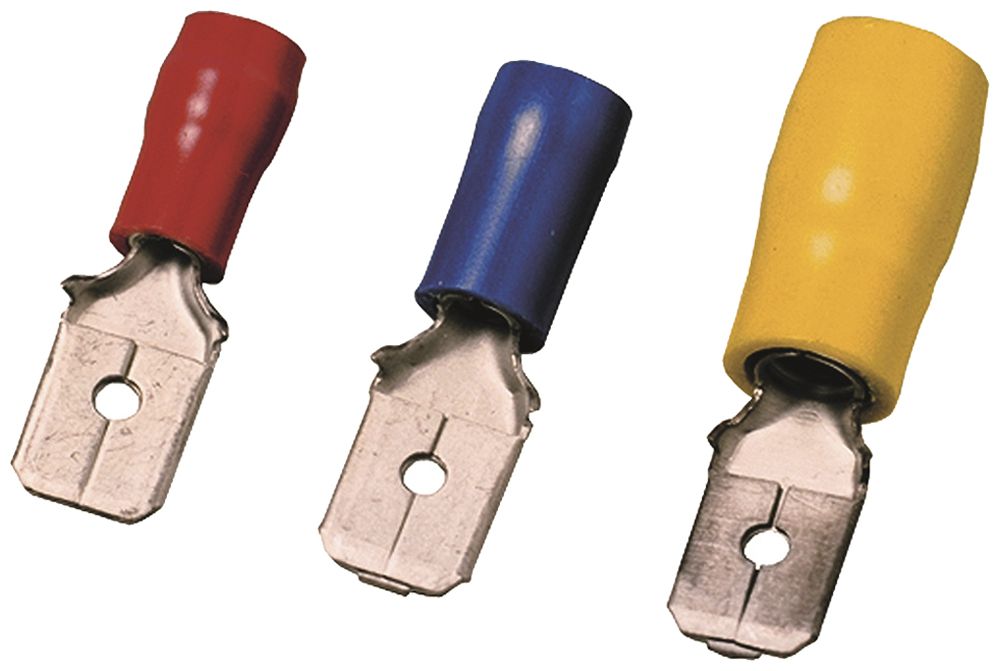 Flachstecker isoliert 6.3×0.8/4…6 gelb