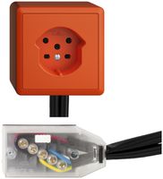 AP-Steckdose EDIZIOdue T15 orange Snap für Flachkabel Technofil