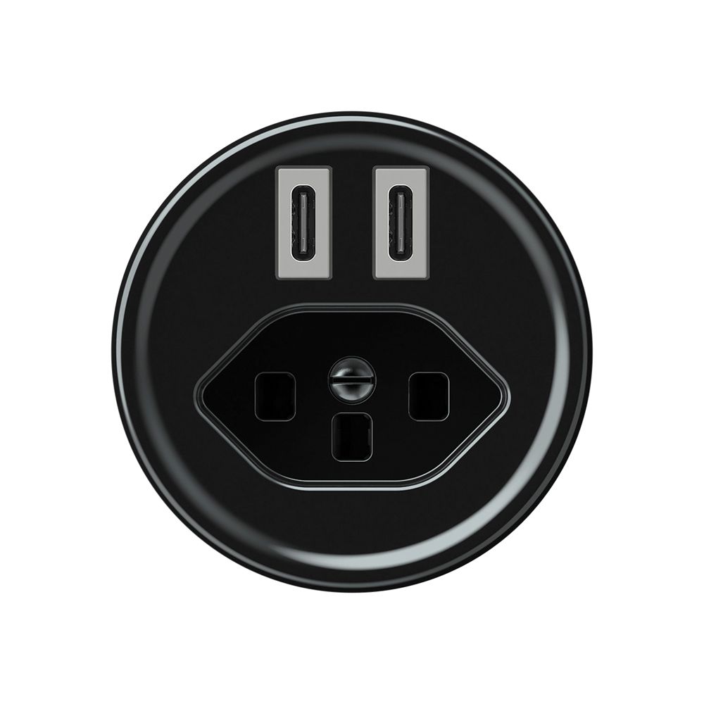 Prise de charge USB origin 2×USB-C 3000mA 5V avec type 23 noir