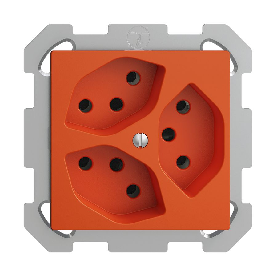Prise ENC EDIZIOdue 3×T13 orange 3×S avec shutter