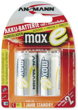 Accu NiMH HR14/C, 1.2V, 4.5Ah, blister a 2 pezzi