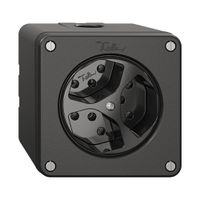 NAPU-Steckdose NEVO, 3×T13, schwarz