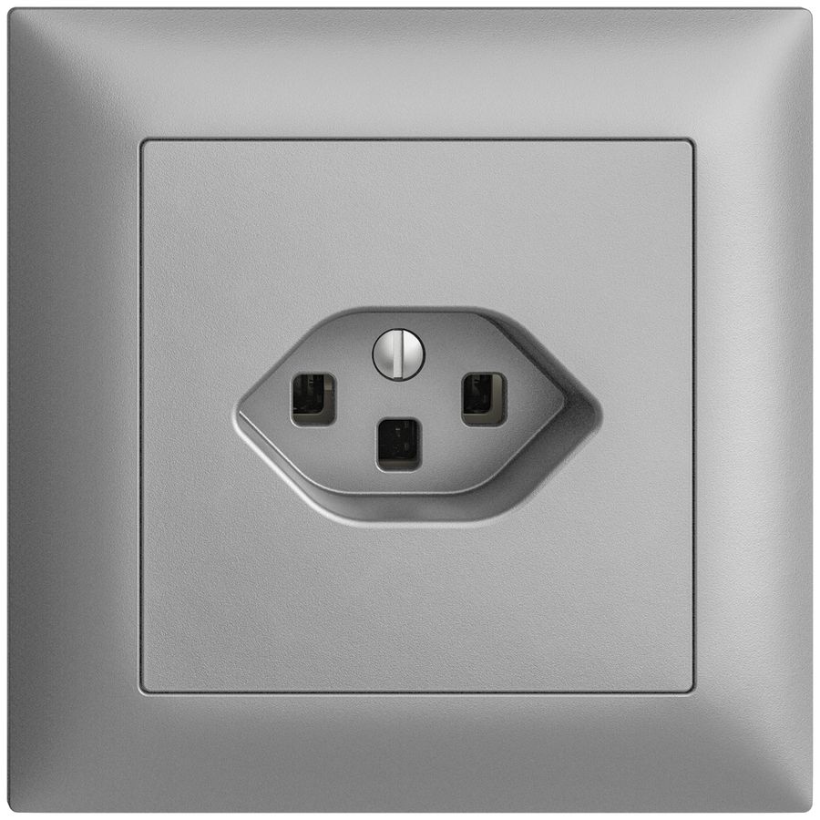 UP-Steckdose EDIZIOdue T23 16A silver, mit Steckklemmen