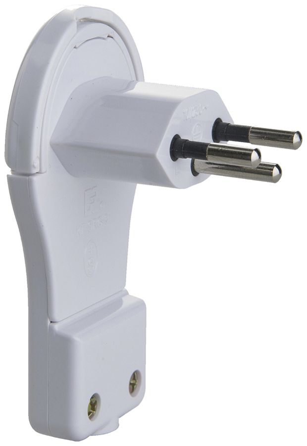 Flachstecker Typ 12 Brennenstuhl L+N+PE 10A 230V 90° IP20 weiss