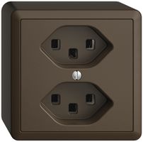 Prise AP 2×T23 16A EDIZIOdue coffee avec bornes enf.