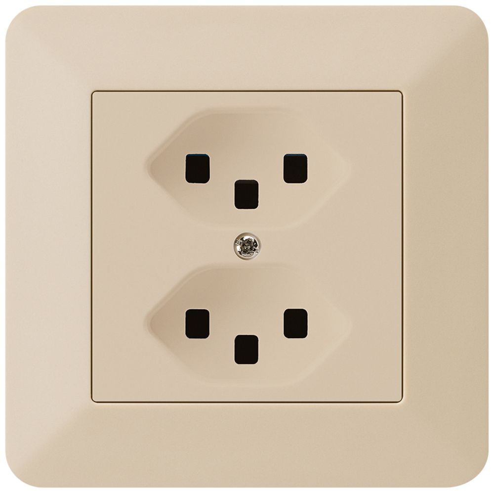 UP-Steckdose kallysto.trend 2×T23 beige mit Steckklemmen