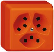 Presa AP Hager basico 3×tipo 23 P arancia