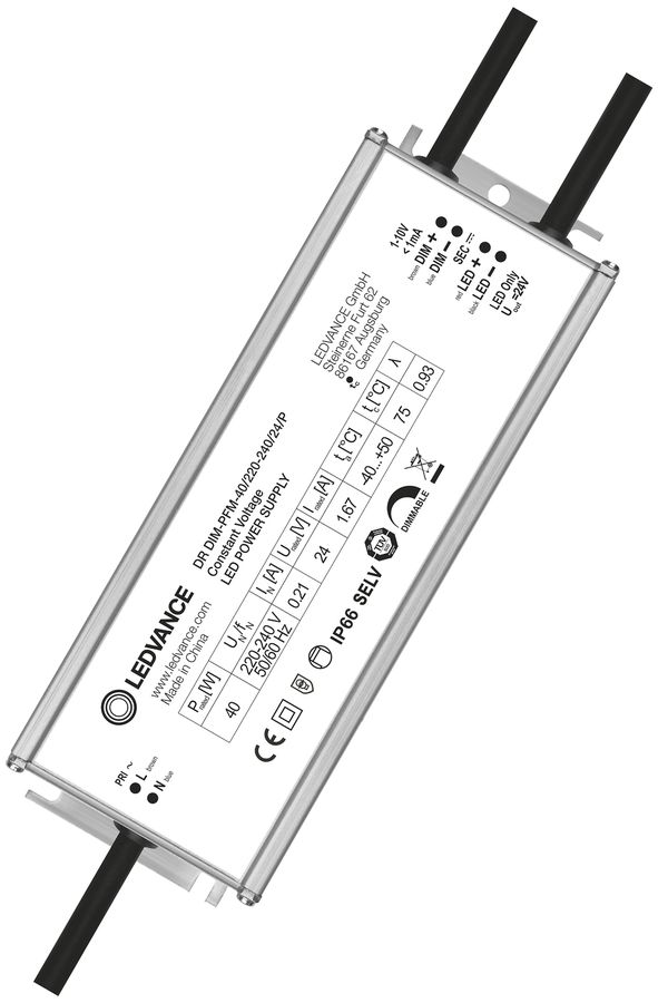Convertitore LED LDV 1…10V DIM OUTDOOR PERFORMANCE 40W 24V 179×63×38mm IP66