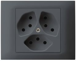 EB-Steckdose kallysto 3×T13 anthrazit