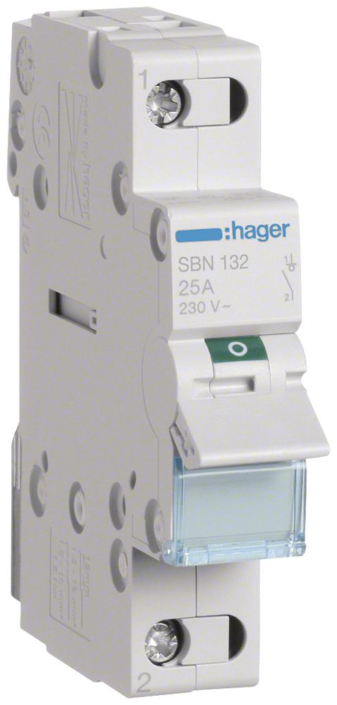 REG-Ausschalter Hager 32A 230V 1 Schliesser 0 Öffner 0 Wechsler 1TE