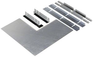 Angle plat Hager brosse/extérieur pour BKB 85×250mm