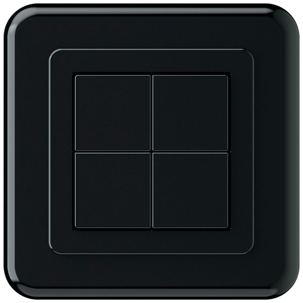 Poussoir KNX ENC Hager BA basico C quadruple 86×86mm noir
