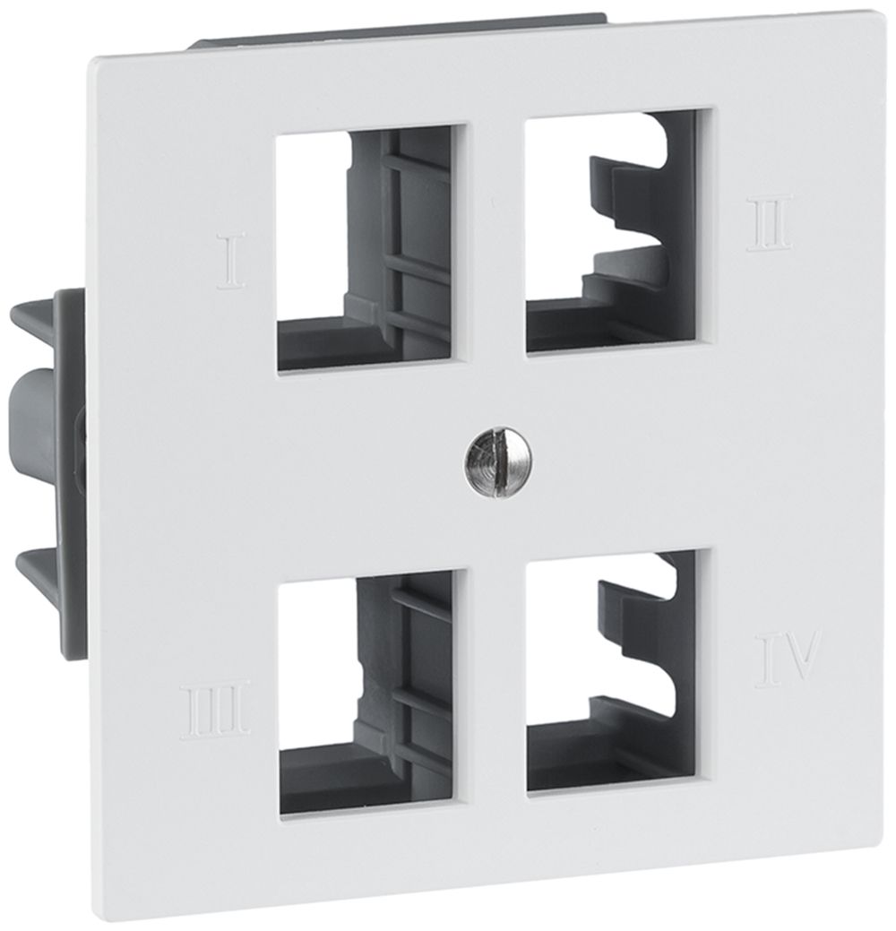 UP-Anschlussdose R&M 4×RJ45 spezial für Kat.6A weiss