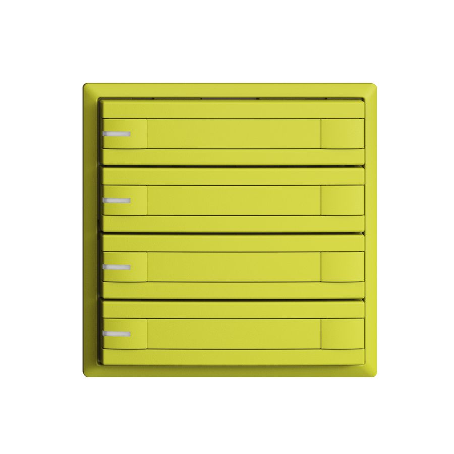 Poussoir ENC KNX 4× EDIZIOdue lemon RGB avec LED avec insert papier