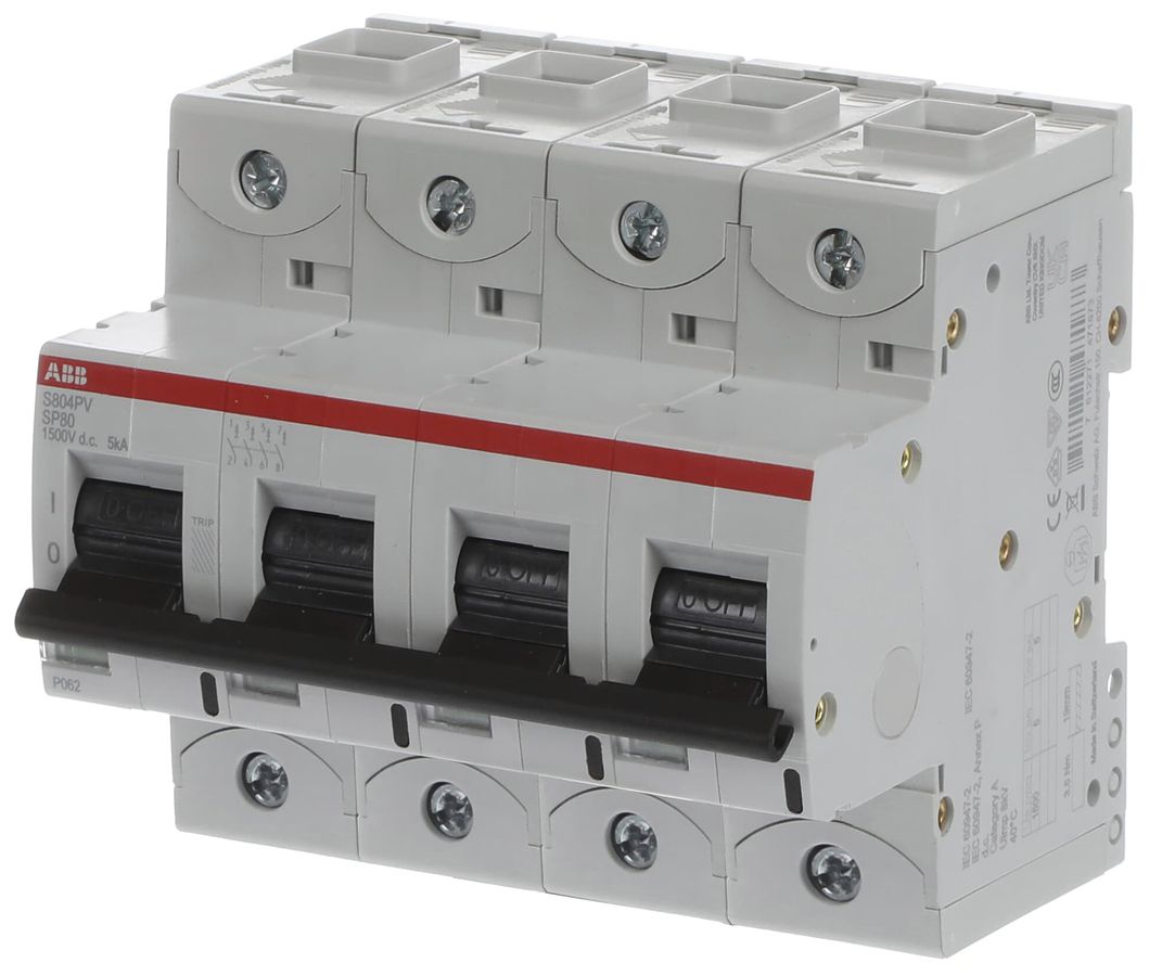 Leitungsschutzschalter ABB S804PV-SP80 4P 1500VDC 80A 5kA 6TE