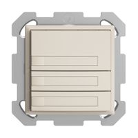 Pulsante KNX RGB INC EDUE, 250mW, s.LED, c.carta, 3×pulsante, com.1×tasto, crema