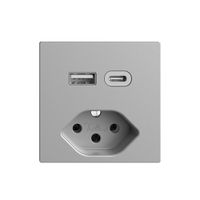 Steckdose USB Typ A+C + Typ 13 Feller EDIZIOdue F 230V 3000mA silver