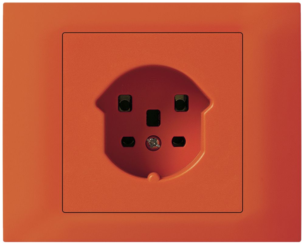 EB-Steckdose HA kallysto Typ 25 mit Steckklemmen mit EB-Dose G3 orange