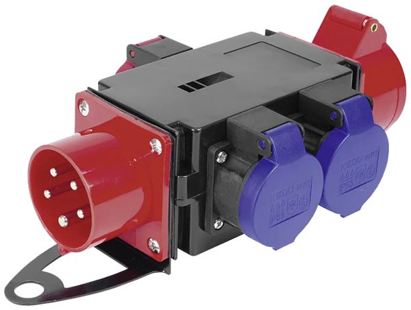 Stromverteiler A. Steffen 1×CEE 16A 5p 415V 2×T23 1×T25 CEE 16A IP44