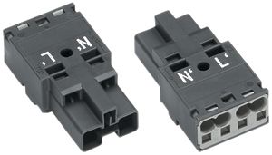 Stecker WAGO 2L 0.5…4mm² dunkelgrau Codierung L 25A 250V o.Zugentlastungsgehäuse