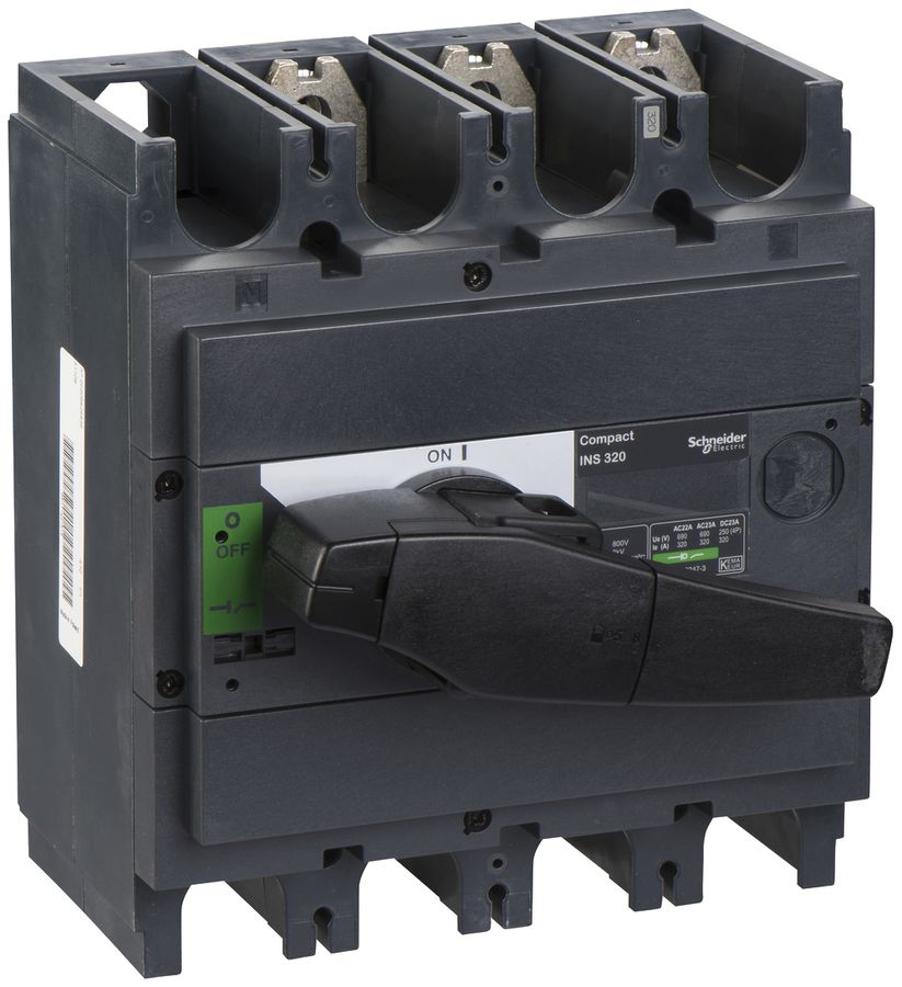 Interupteur de charge Schneider Electric INS 3L 320A avec poignée rotative noir