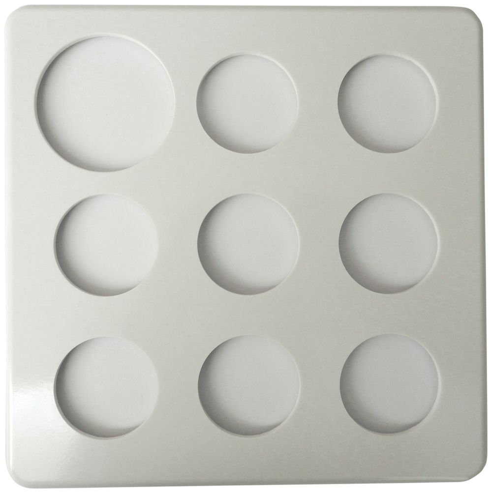Plaque de recouvrement 3×3 grd.I sans alésage blanc