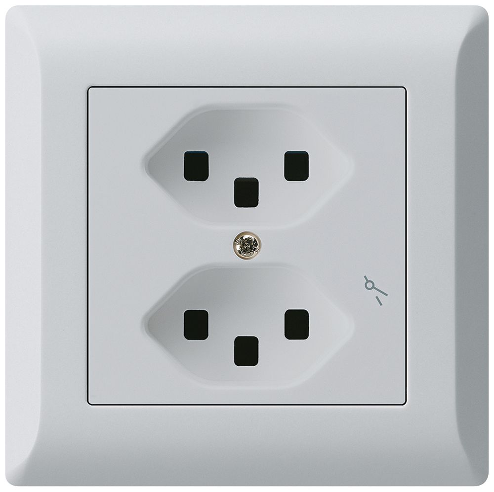 UP-Steckdose Hager kallysto.line 2×T23 1×S C lichtgrau