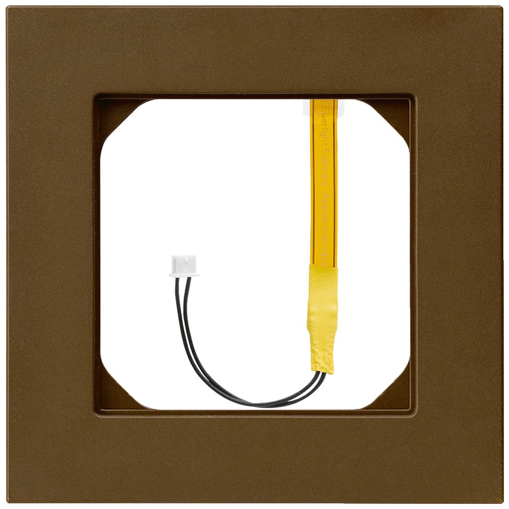 Abdeckrahmen kallysto.pro 1×1 braun für Eckbeleuchtung grün