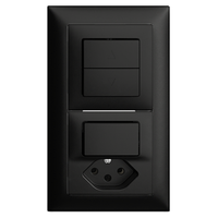 UP-Kombination Edue 2x1, Storenschalter 1K + Kleink. Sch3+T13 sz