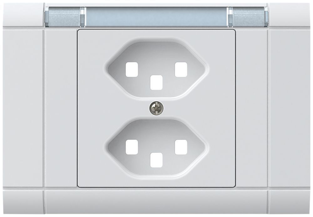 Kit frontal INC kallysto, pour prise INC 2×type 23, a.porte-étiquette, blanc