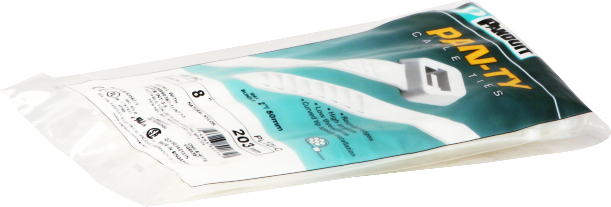 Kabelbinder Panduit 3.6×203mm farblos