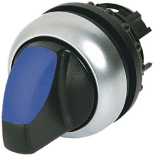 Manette rotative lum.ETN RMQ 3 pos. à rappel noir/bleu, an.chr