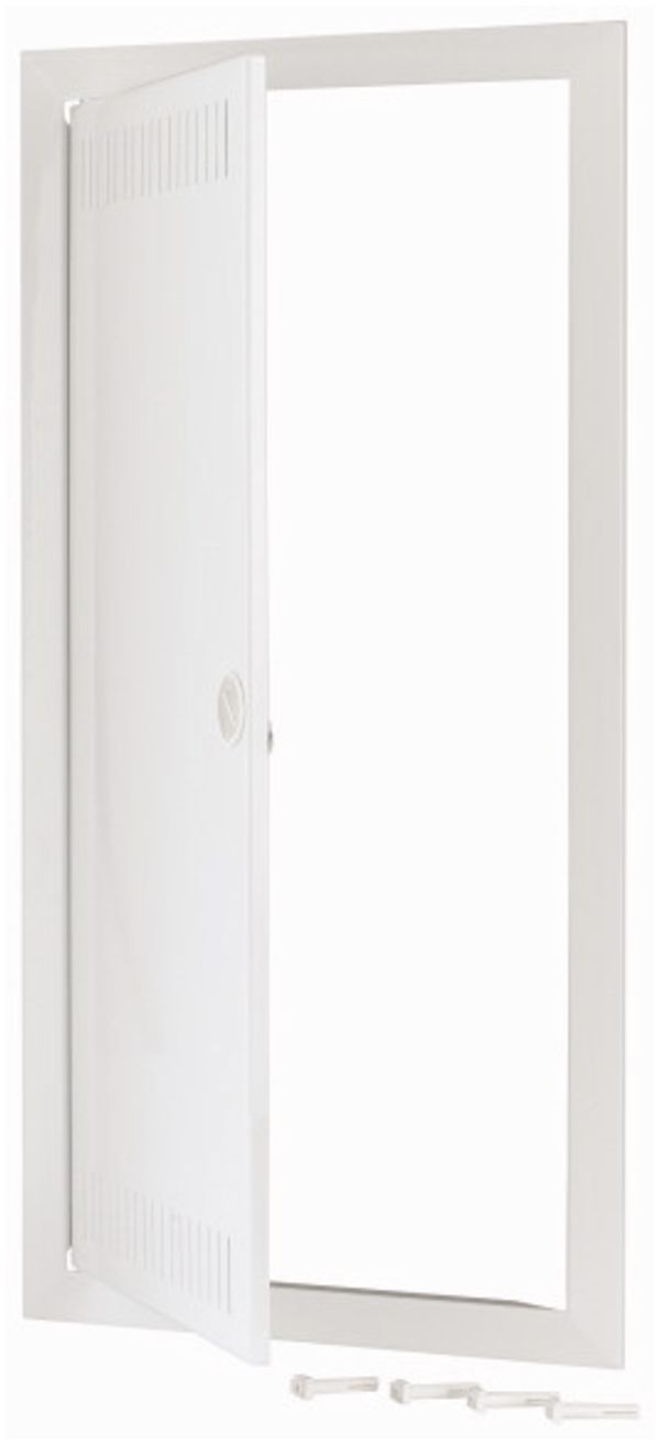 Cadre Eaton avec porte et ouvertures de ventilation 4-rangées blanc