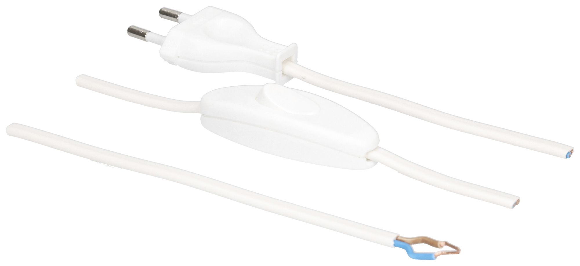 Anschlusskabel MH PVC 2.5A 230V 2×0.75mm² Typ 26-frei mit Schalter 2m ws