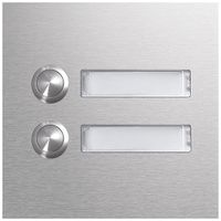 Tasterplatte Hager elcom.modesta mit LED-Namensschild, 2 Wohnungen