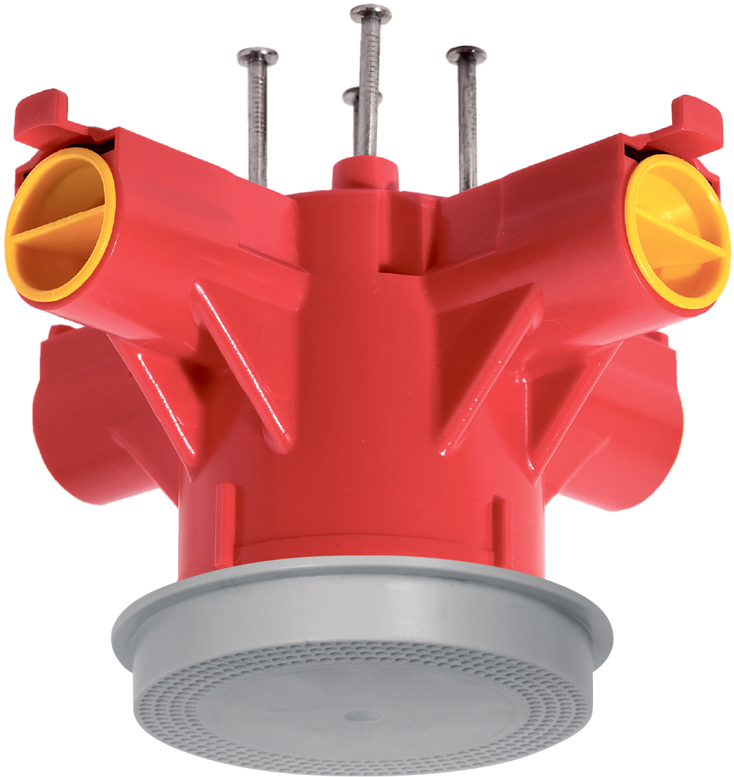 Lampendübel MT Crallo-Star Ø60×85mm mit Montagering 4×M20/M25 rot