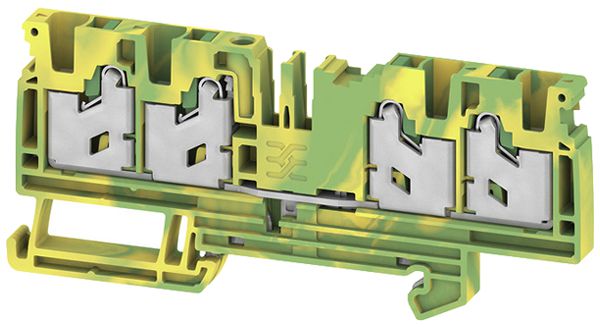 Borne de passage joignable WM S4C 4 PE 4mm² SNAP IN 4×1 DIN35 vert/jaune