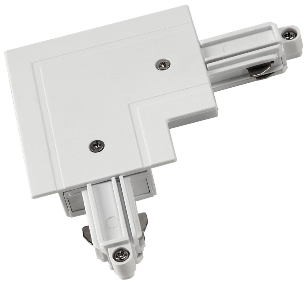 Eckverbinder SLV für 1-Phasen EB-Stromschiene, Erde innen weiss