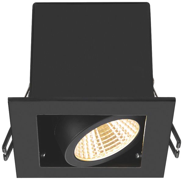 Downlight LED SLV KADUX Single 7.5W 770lm 3000K 38° REG 90×90mm nero