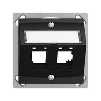 Kit montaggio INC EDIZIOdue, con cappa di uscita obliqua, per 2×RJ45, nero