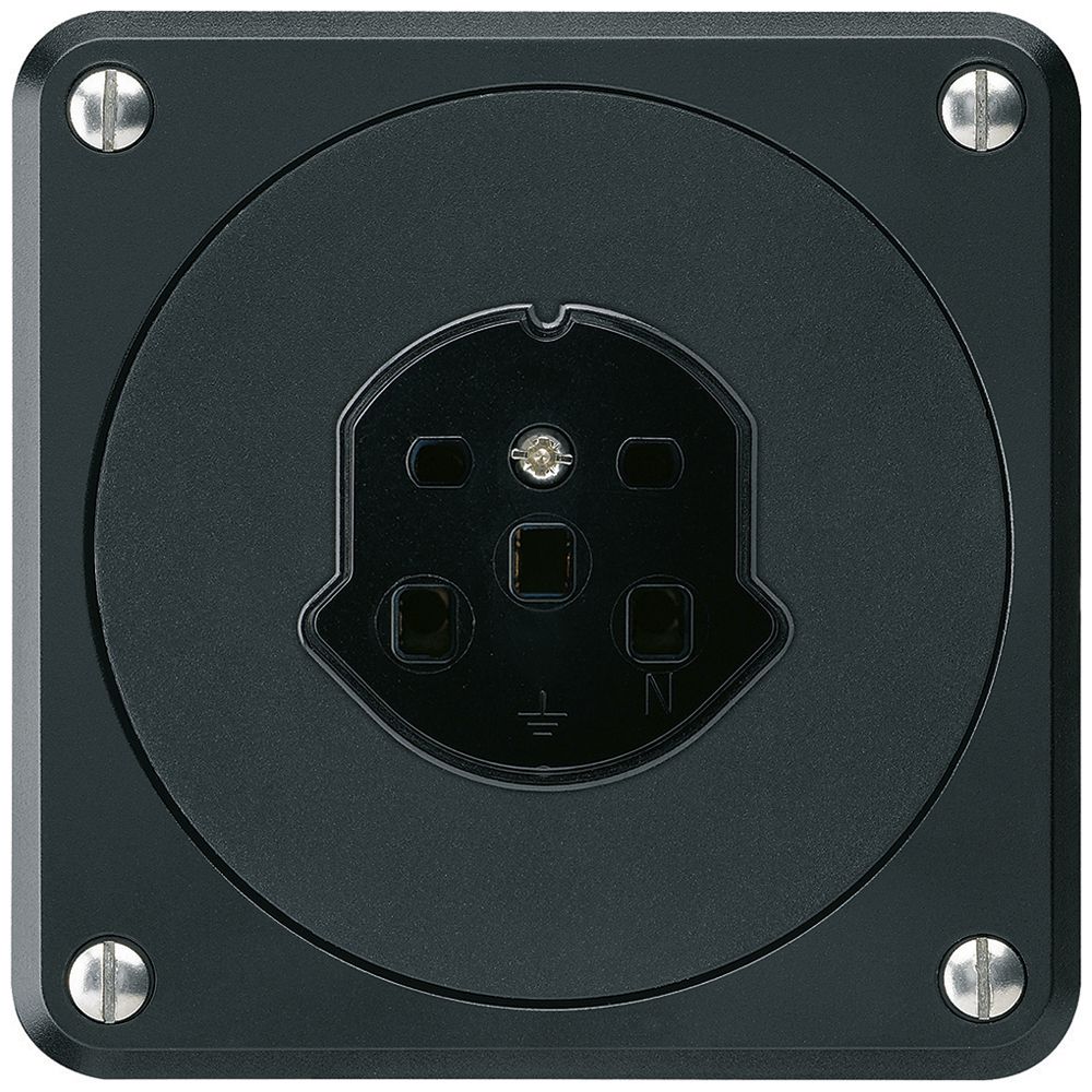 Presa INC robusto tipo 25 nero senza copercchio per combinazione