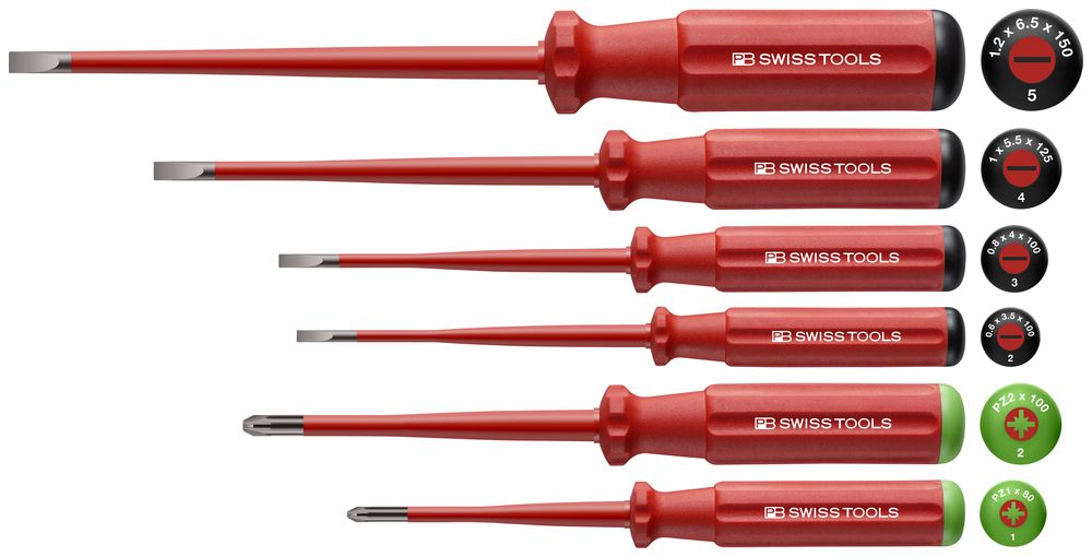 Schraubenzieher-Set PB Schlitz 2, 3, 4, 5 PZ 1, 2 VDE 1000VAC/1500VDC