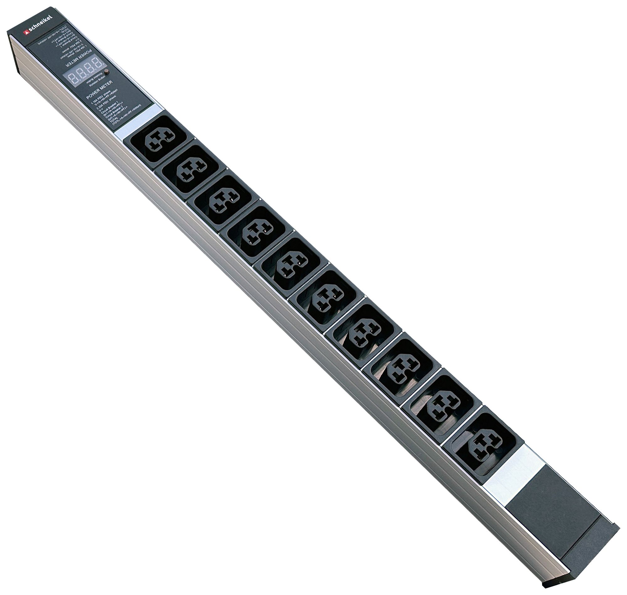 Prise multiple PDU-Line 10×IEXC13/C19 affichage 3m embout de câble noir