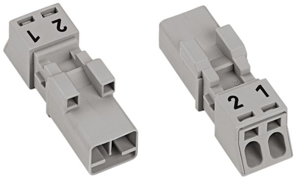 Fiche WAGO 2L 0.25…1.5mm² gris cod.B 16A 250V sans boîtier décharge traction