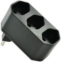 Spina di derivazione Warob 3×T23 nero LNPE 250V 16A